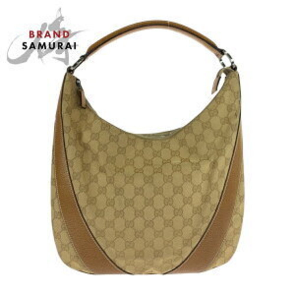 Gucci Tan Camel Tan Canvas Beige Tan Brown Bag Shoulder GG - Picture 2 of 10